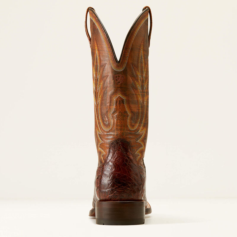 Mens Ariat Gunslinger Western Boot - Dark Amber Caiman Belly/Hotfire Rust