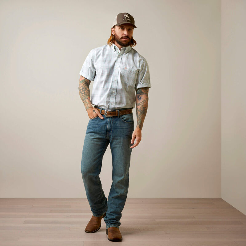 Ariat Men's Pro Series Alec Classic Fit Short Sleeve Shirt - White