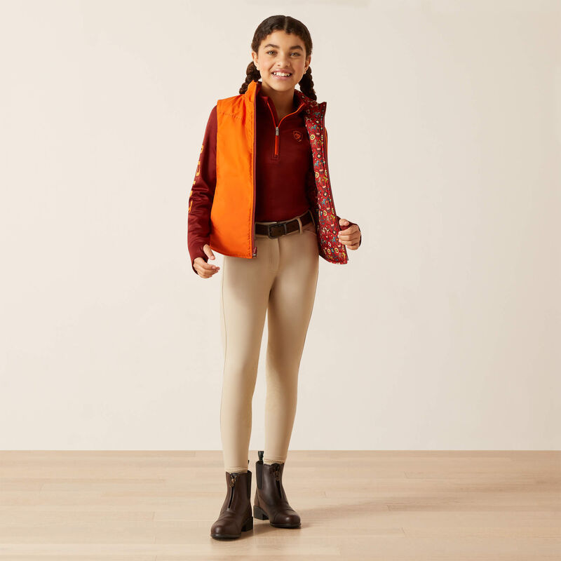 Gilet Isotherme Réversible Ariat Youth Bella - Bleu - Taille XL Enfant