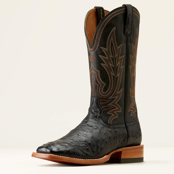 Mens Ariat Showboat Cowboy Boot - Black Full Quill/Ancient Black