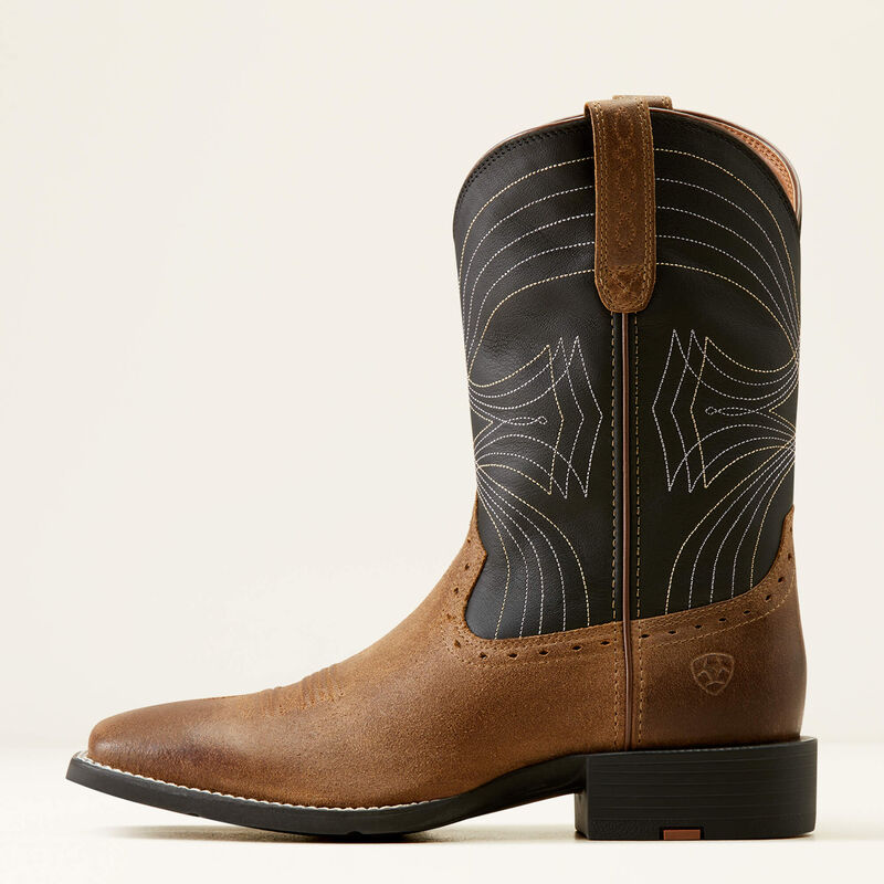 Men's Ariat Sport Wide Square Toe Cowboy Boot - Barley Brown / Matte Black