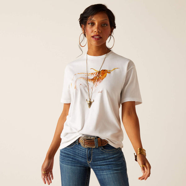 Women's Ariat Maternal Cow T-Shirt - White