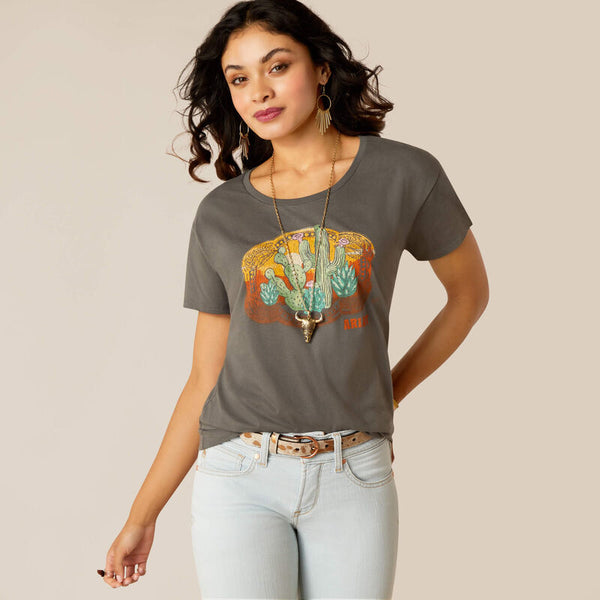 Women's Ariat Buckle Up T-Shirt - Graphite