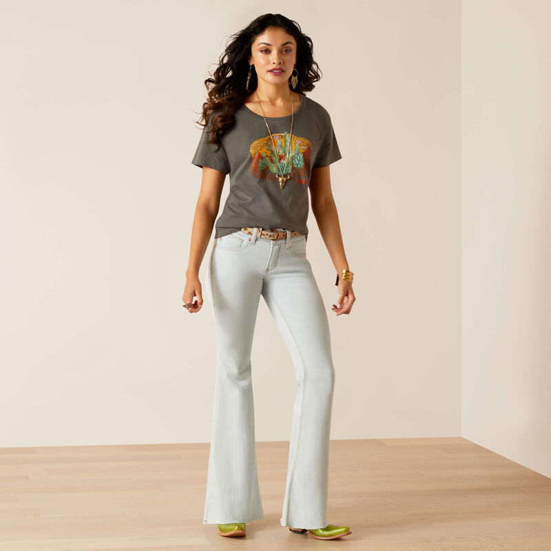 Women's Ariat Buckle Up T-Shirt - Graphite