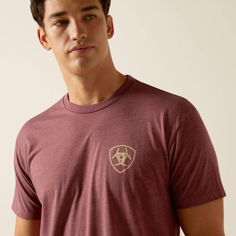 Men's Ariat Serape Fill T-Shirt - Burgandy Heather