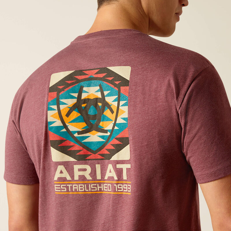 Men's Ariat Serape Fill T-Shirt - Burgandy Heather