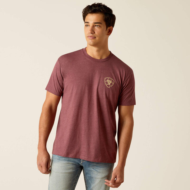Men's Ariat Serape Fill T-Shirt - Burgandy Heather