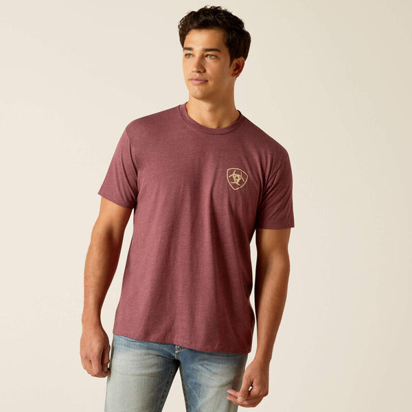 Men's Ariat Serape Fill T-Shirt - Burgandy Heather