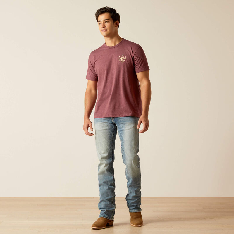 Men's Ariat Serape Fill T-Shirt - Burgandy Heather