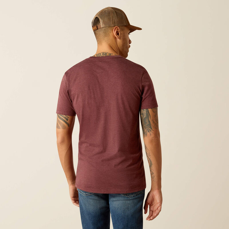 Men's Ariat Est Boot Co T-Shirt - Maroon Heather