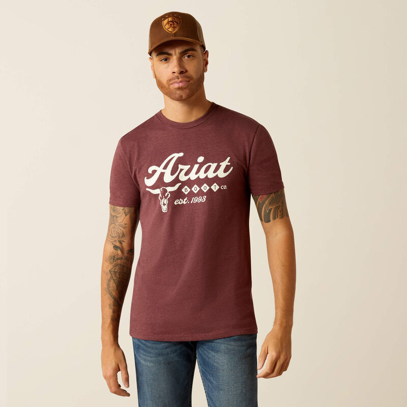 Men's Ariat Est Boot Co T-Shirt - Maroon Heather