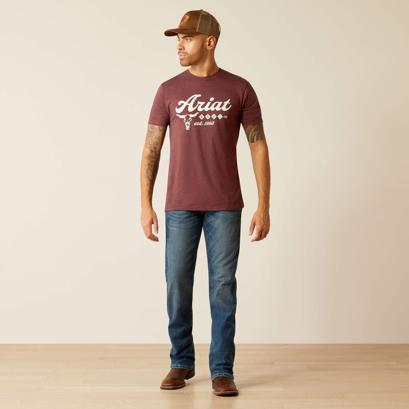 Men's Ariat Est Boot Co T-Shirt - Maroon Heather