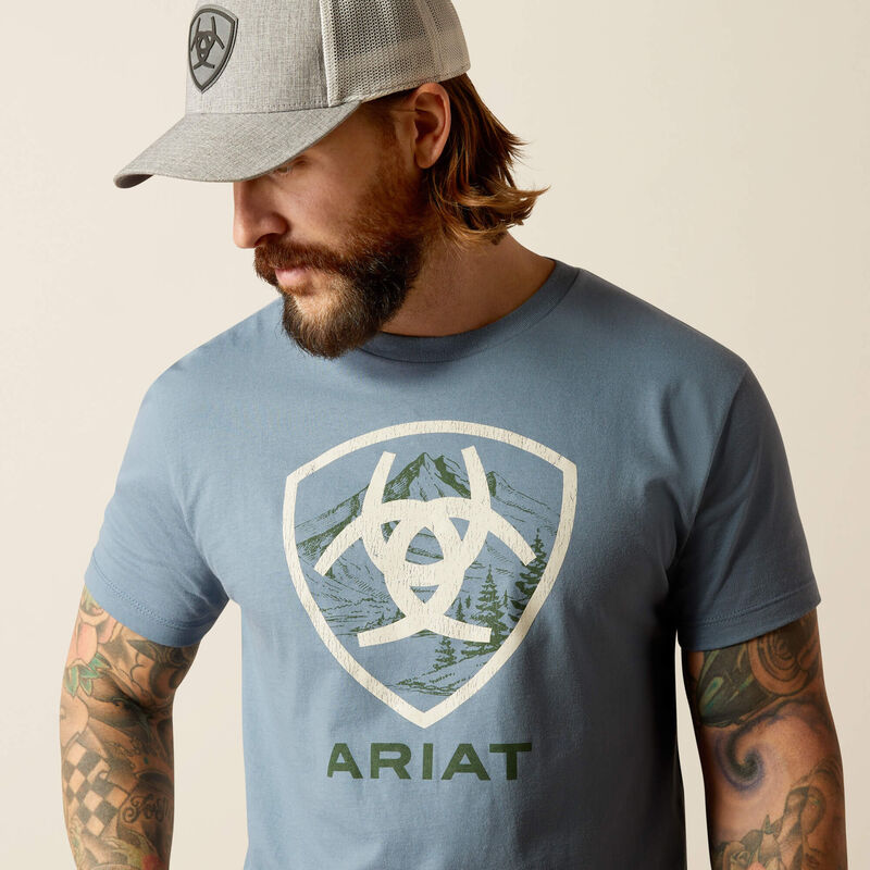 Men's Ariat Rocky Peak T-Shirt - Light Denim