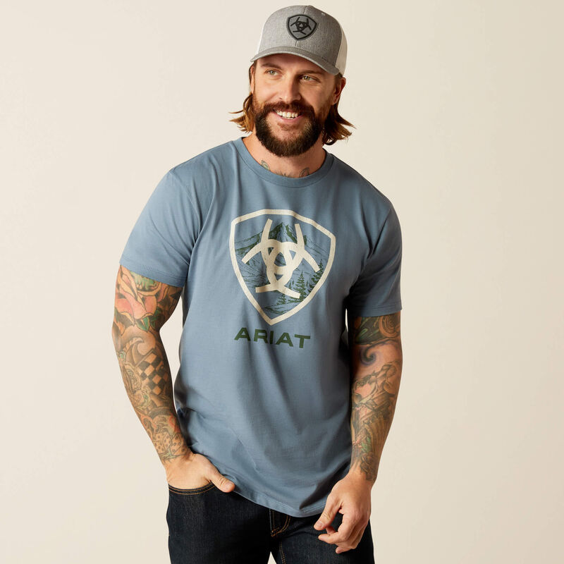 Men's Ariat Rocky Peak T-Shirt - Light Denim