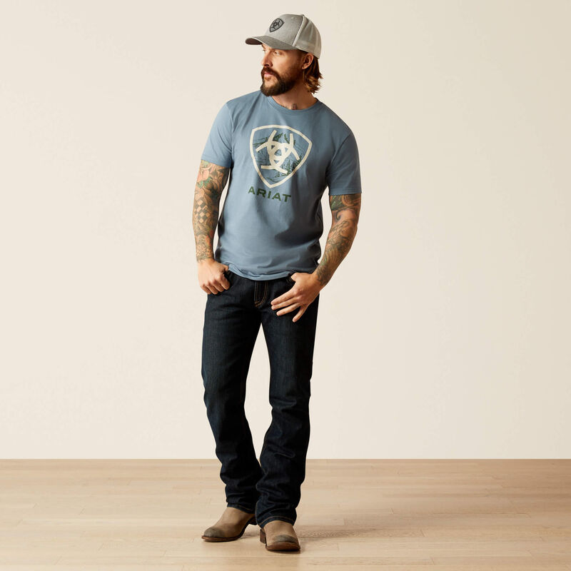 Men's Ariat Rocky Peak T-Shirt - Light Denim