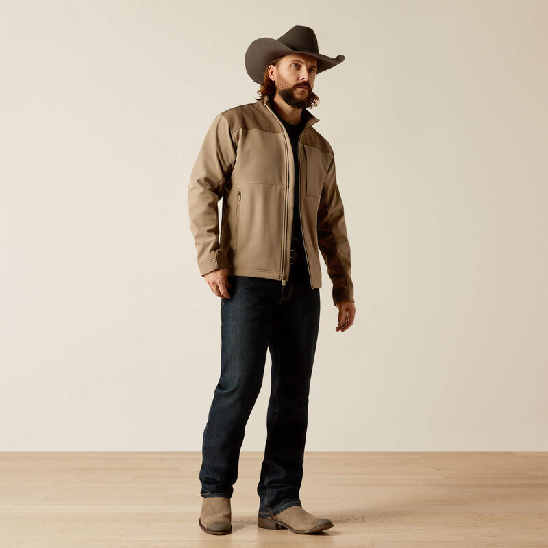 Men's Ariat Wyatt Softshell Jacket - Brindle/Major Brown
