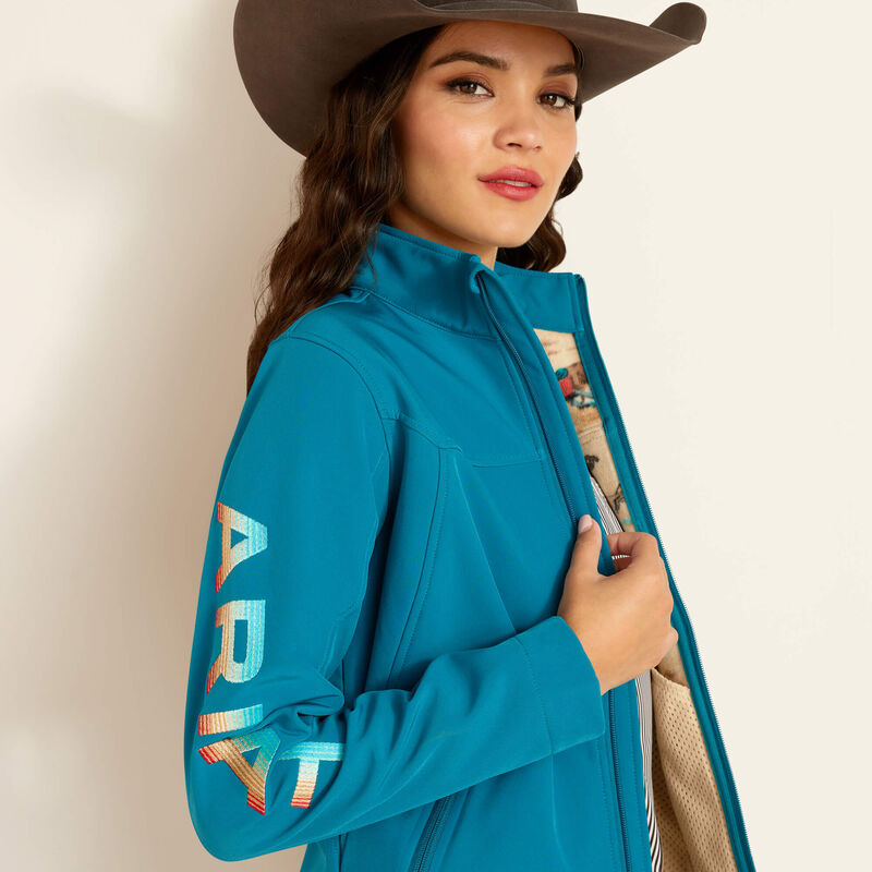 Ariat Women's New Team Softshell Jacket - Ocean Depths/Retro Ranch Print