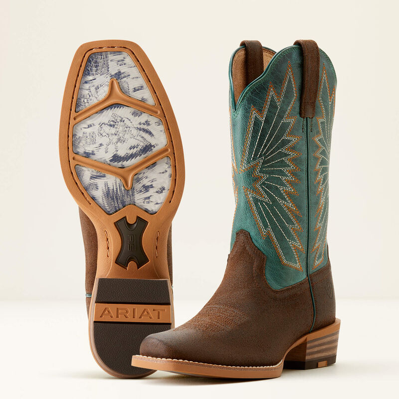 Women's Ariat Decatur Western Cowboy Boot - Aged Smokehouse/Racing Green