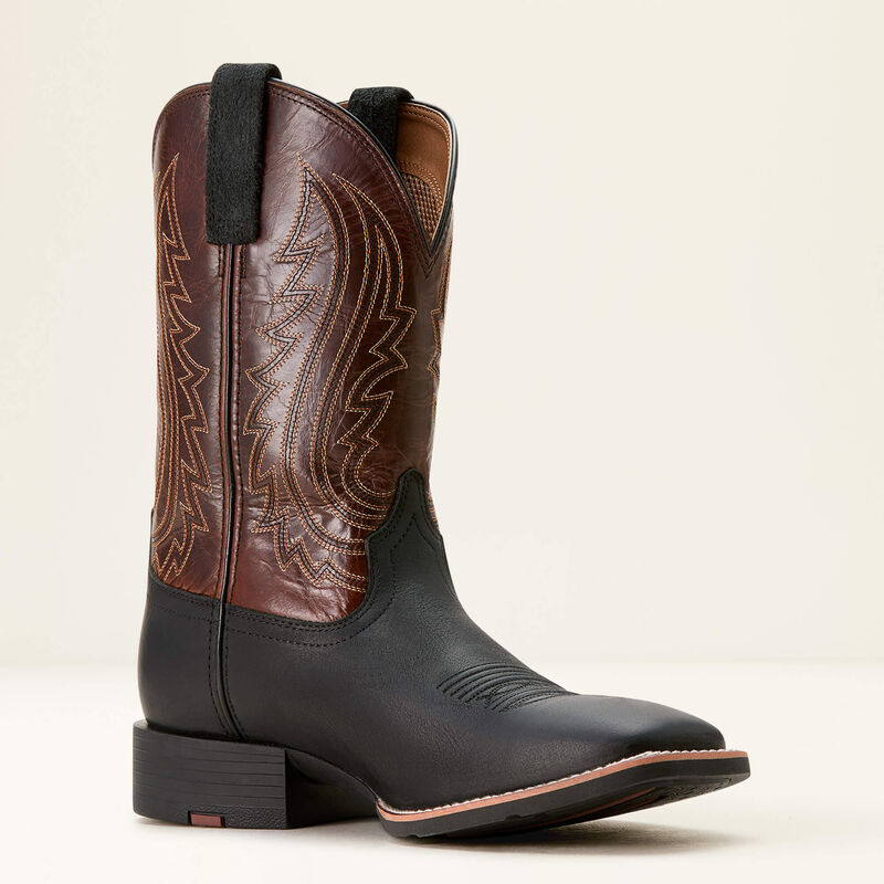 Men's Ariat Sport Big Country Cowboy Boot -Basic Black/Mahogany