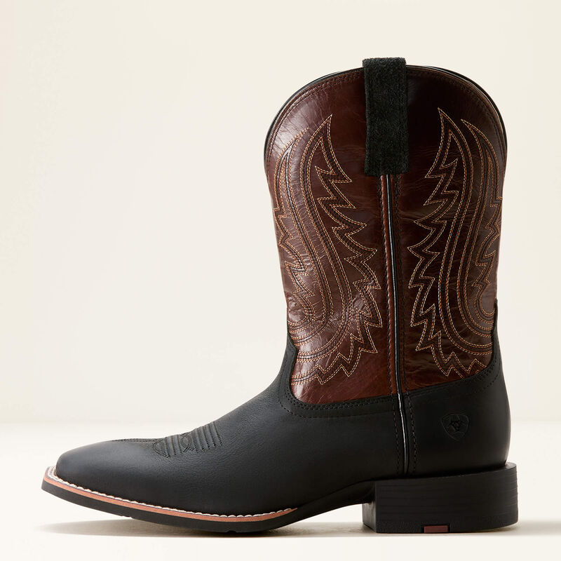 Men's Ariat Sport Big Country Cowboy Boot -Basic Black/Mahogany