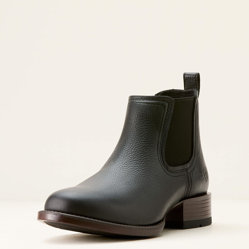 Men's Ariat Booker Ultra Round Toe Western Boot - Black Deertan