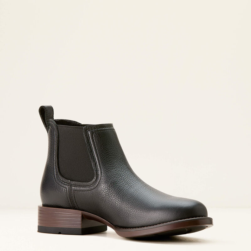 Men's Ariat Booker Ultra Round Toe Western Boot - Black Deertan