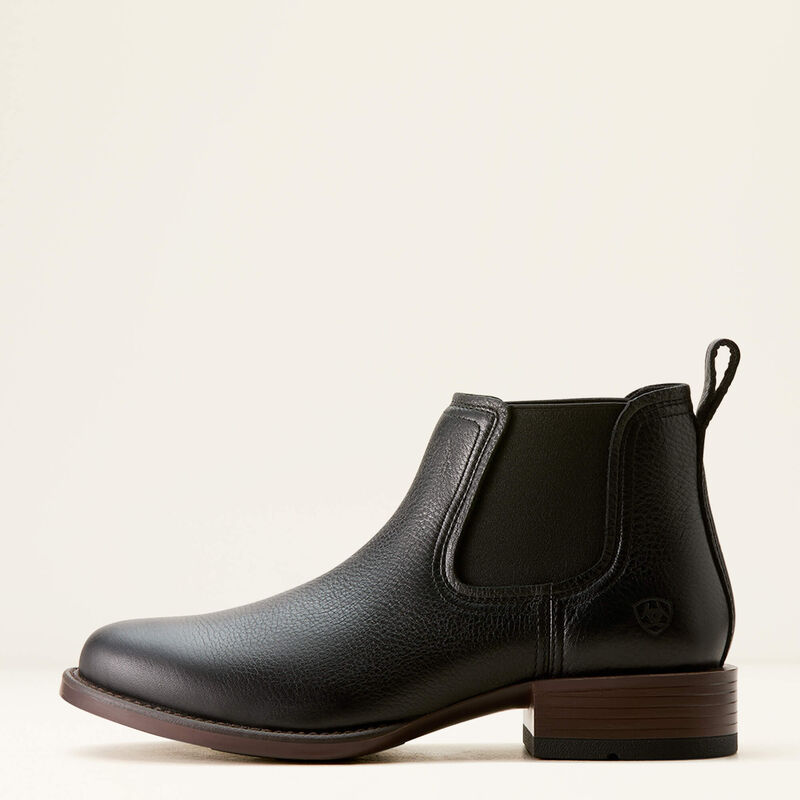 Men's Ariat Booker Ultra Round Toe Western Boot - Black Deertan