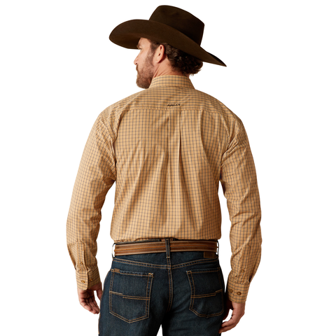 Men's Ariat Pro Series Cedar Long Sleeve Shirt - Gold - CWesternwear