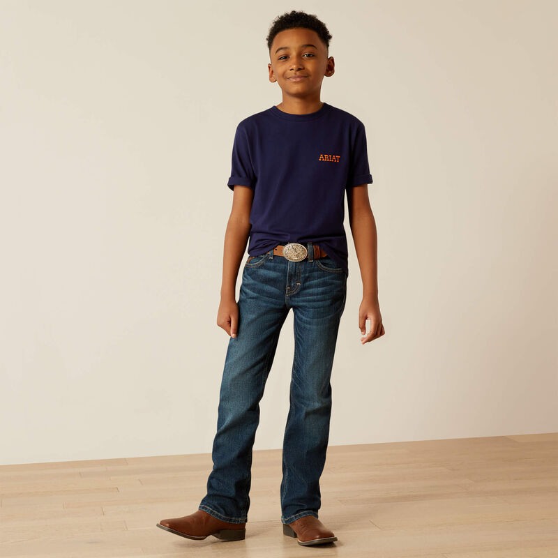 Boy's Ariat Rough Draw T-Shirt-Classic Blue