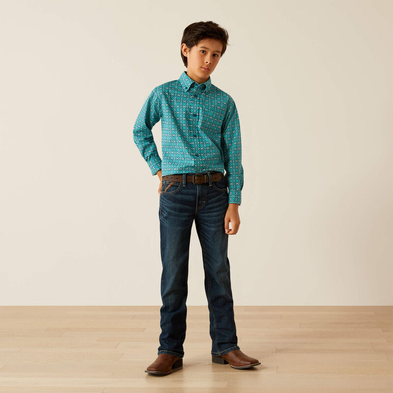 Boy's Ariat Jord Classic Fit Shirt - Blue