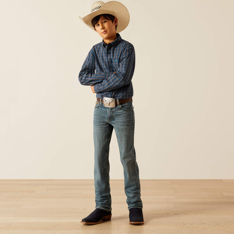 Boy's Ariat Pro Series Joaquin Classic Fit Shirt-Navy