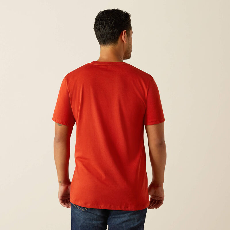 Men's Ariat Geo Fill T-Shirt-Red Ochre