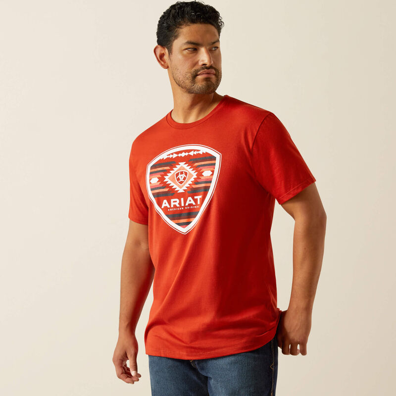 Men's Ariat Geo Fill T-Shirt-Red Ochre