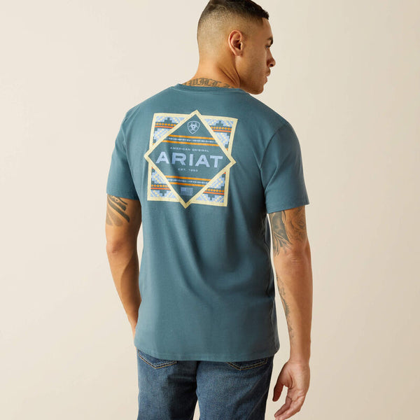 Men's Ariat Puebla Serape T-Shirt-Lagoon Green