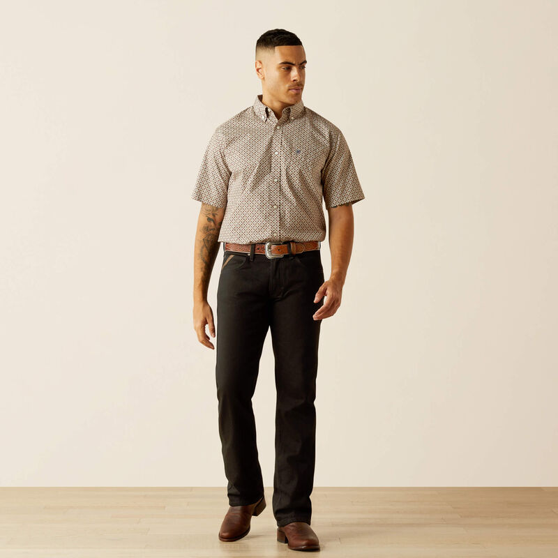 Men's Ariat Carmelo Short Sleeve Shirt - Brown