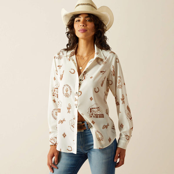 Women's Ariat Homestyle Shirt-Road Trip Print