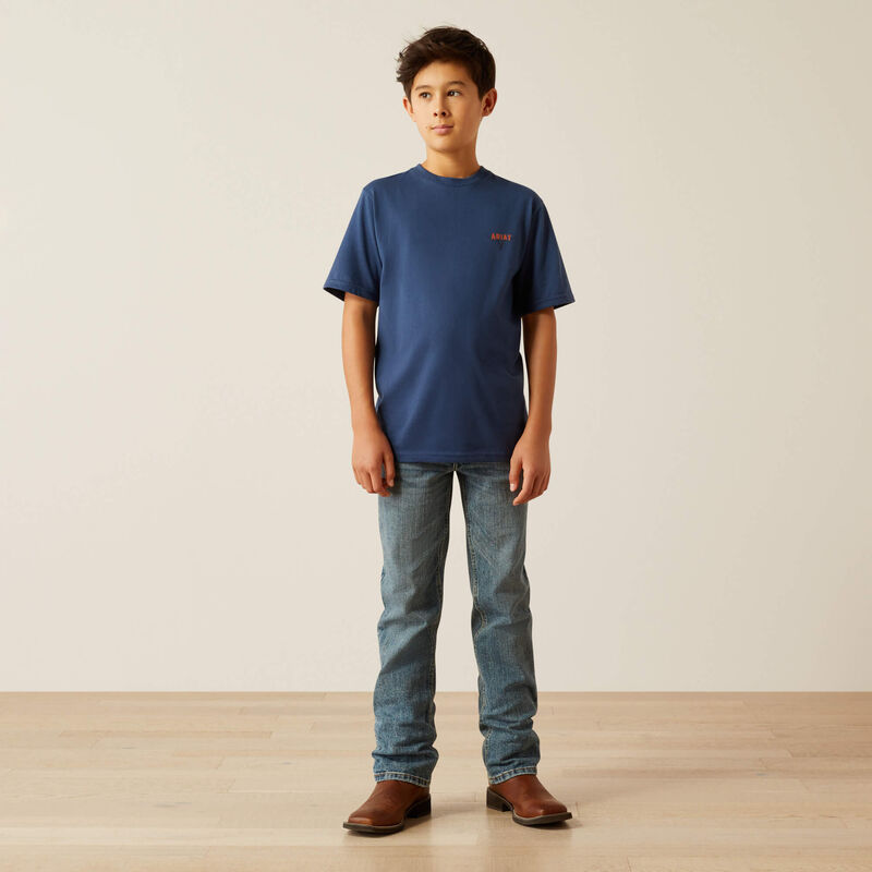 Boy's Ariat Ranch Tough T-Shirt-Dark Blue