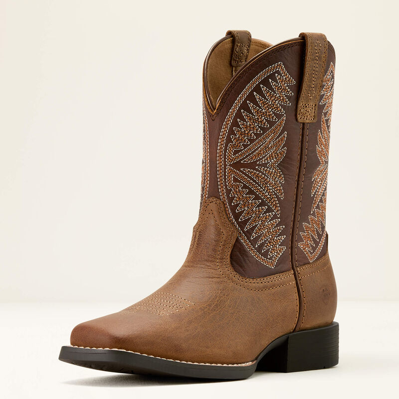 Kid's Ariat Ruidoso Western Boot-Pearl/Chocolate Brown