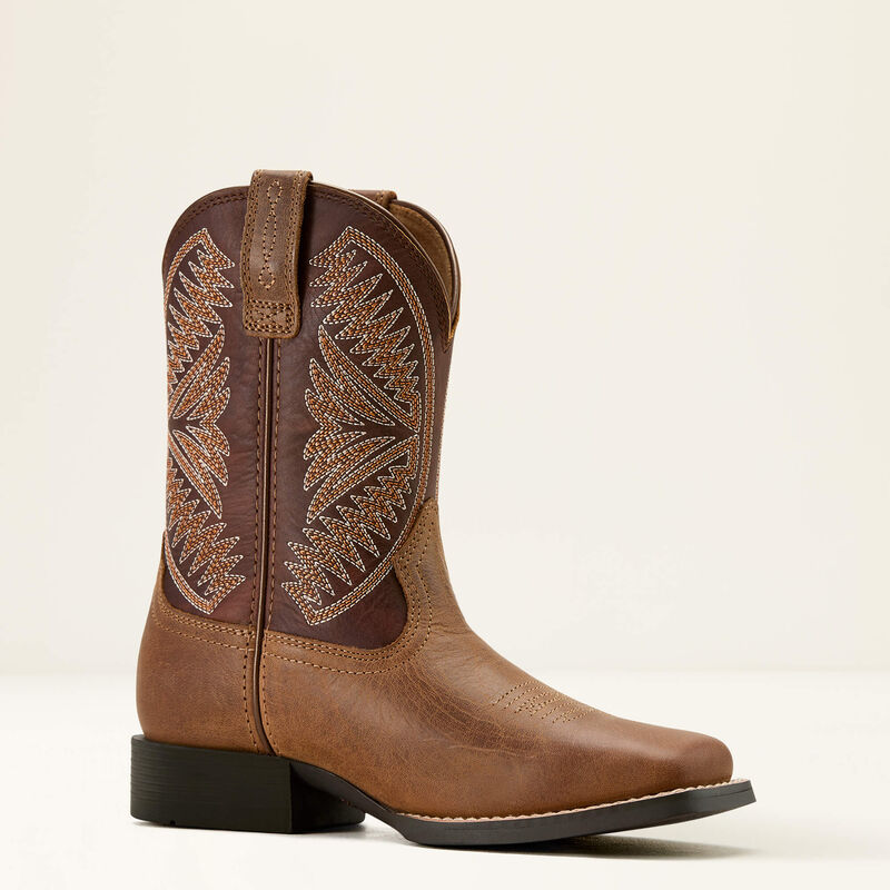 Kid's Ariat Ruidoso Western Boot-Pearl/Chocolate Brown