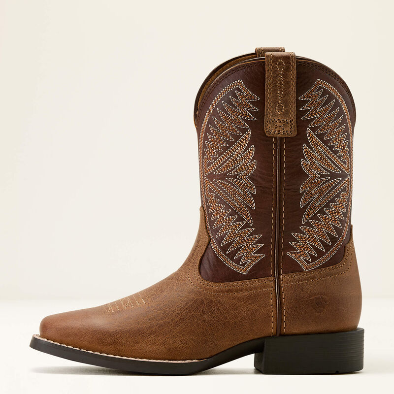 Kid's Ariat Ruidoso Western Boot-Pearl/Chocolate Brown