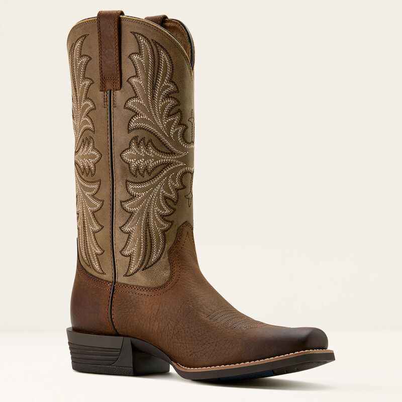 Men's Ariat Hustler Cowboy Boot-Earth/Brown Bomber