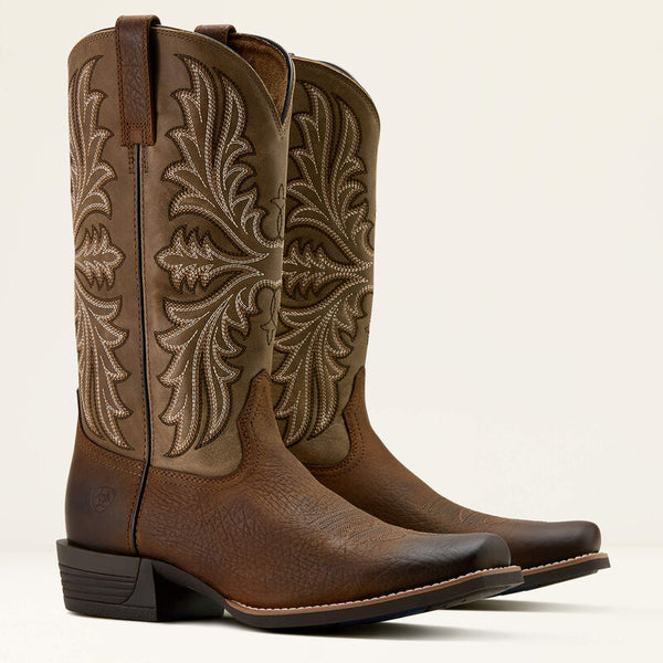 Men's Ariat Hustler Cowboy Boot-Earth/Brown Bomber