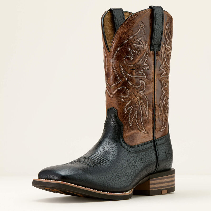 Men's Ariat Slingshot Cowboy Boot-Black Adobe/Dark Tan