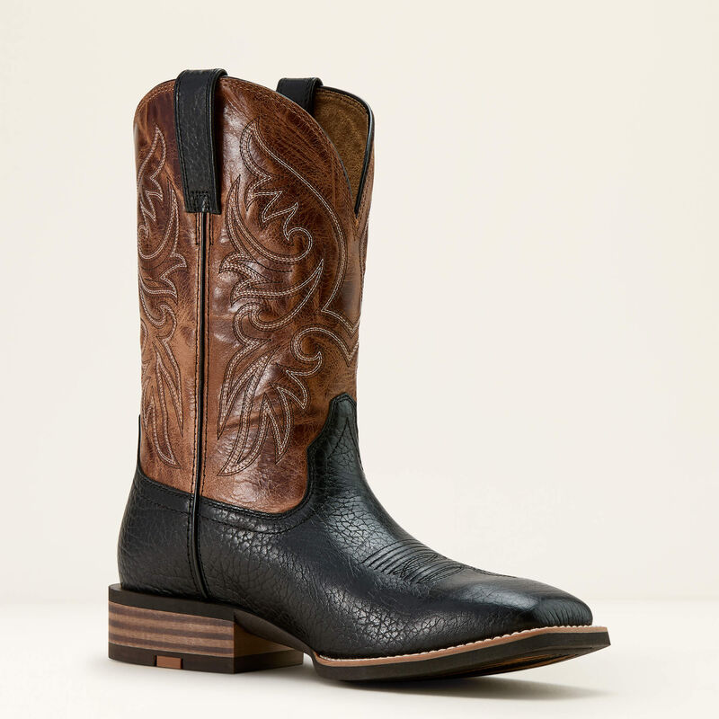 Men's Ariat Slingshot Cowboy Boot-Black Adobe/Dark Tan