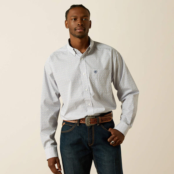 Men's Ariat Wrinkle Free Declan Classic Fit Shirt-White