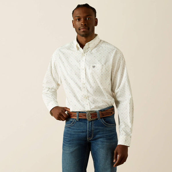 Men's Ariat Buster Classic Fit Shirt-White