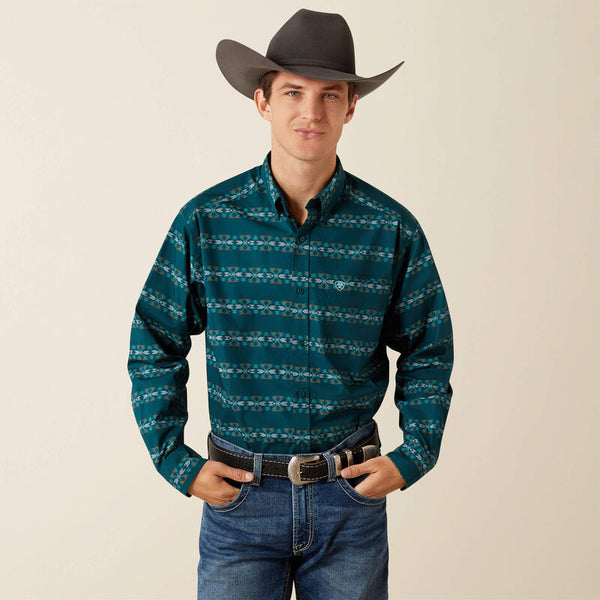 Men's Ariat Brando Classic Fit Shirt-Teal