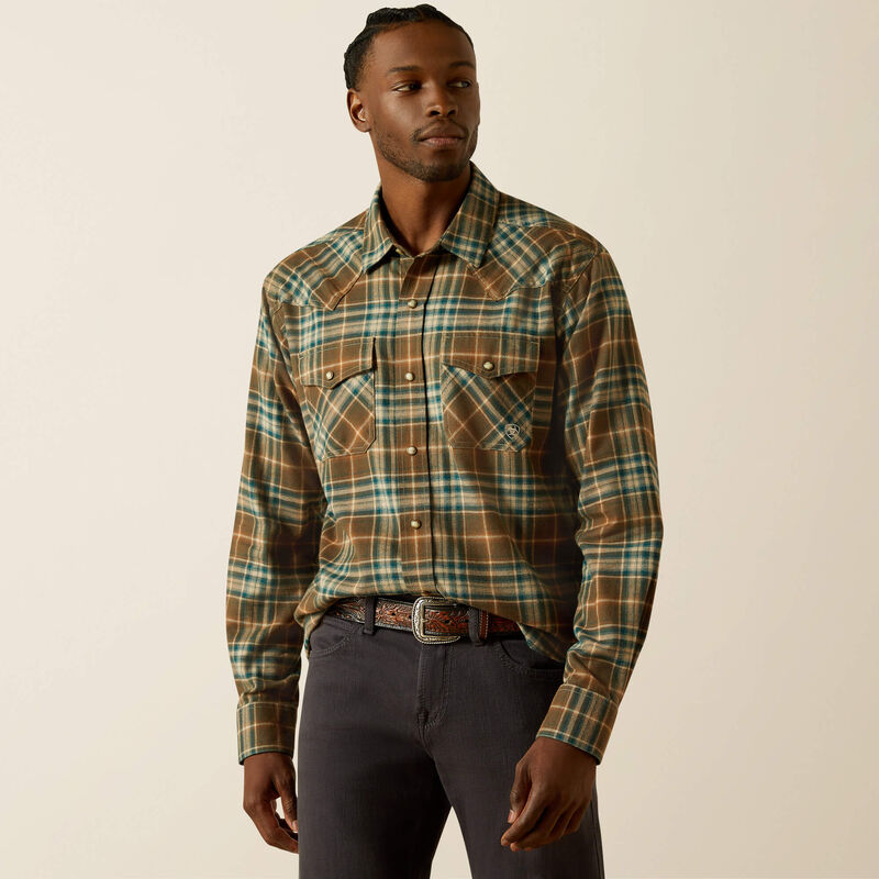 Men's Ariat Henry Retro Fit Shirt-Dark Green