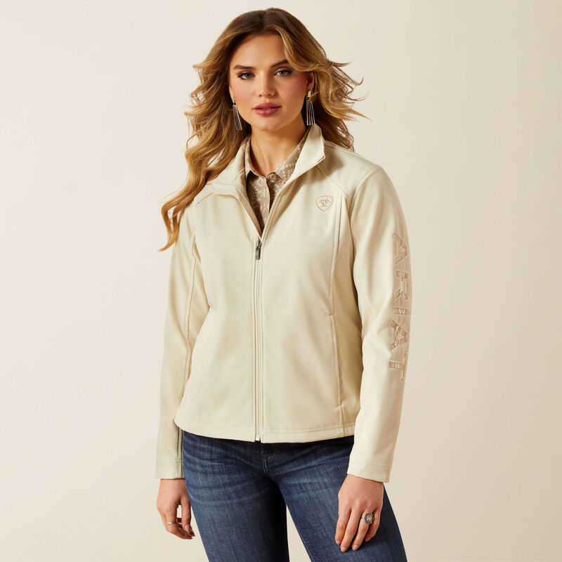 Ariat Women's Logo Softshell Jacket-Oyster Grey
