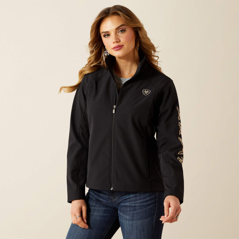 Ariat Women's Logo Softshell Jacket-Black/Southwest Minimal Print